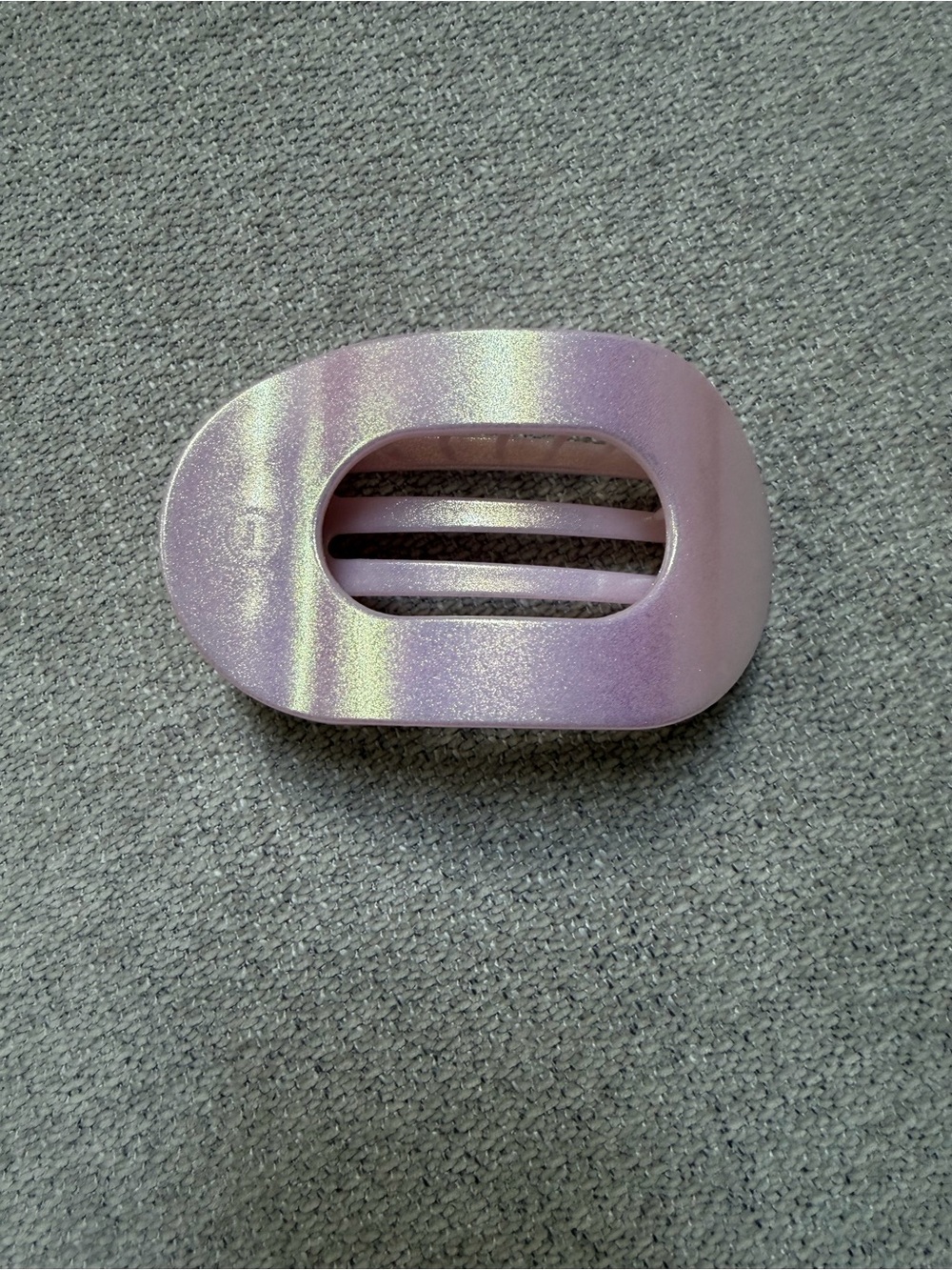 NWOT!! Teleties Large Flat Round Pearly Pink Hair Clip
